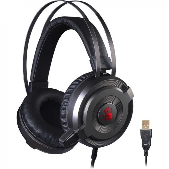 Наушники с микрофоном A4TECH BLOODY 2м мониторные USB оголовье серые G520S